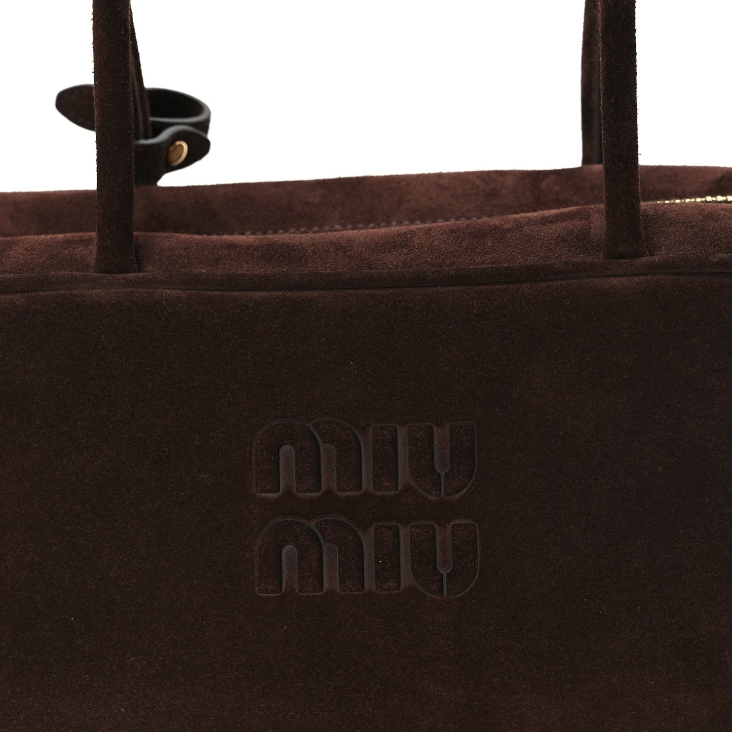 Miu Miu Camoscio Large Beau Top Handle Bag  Moro
