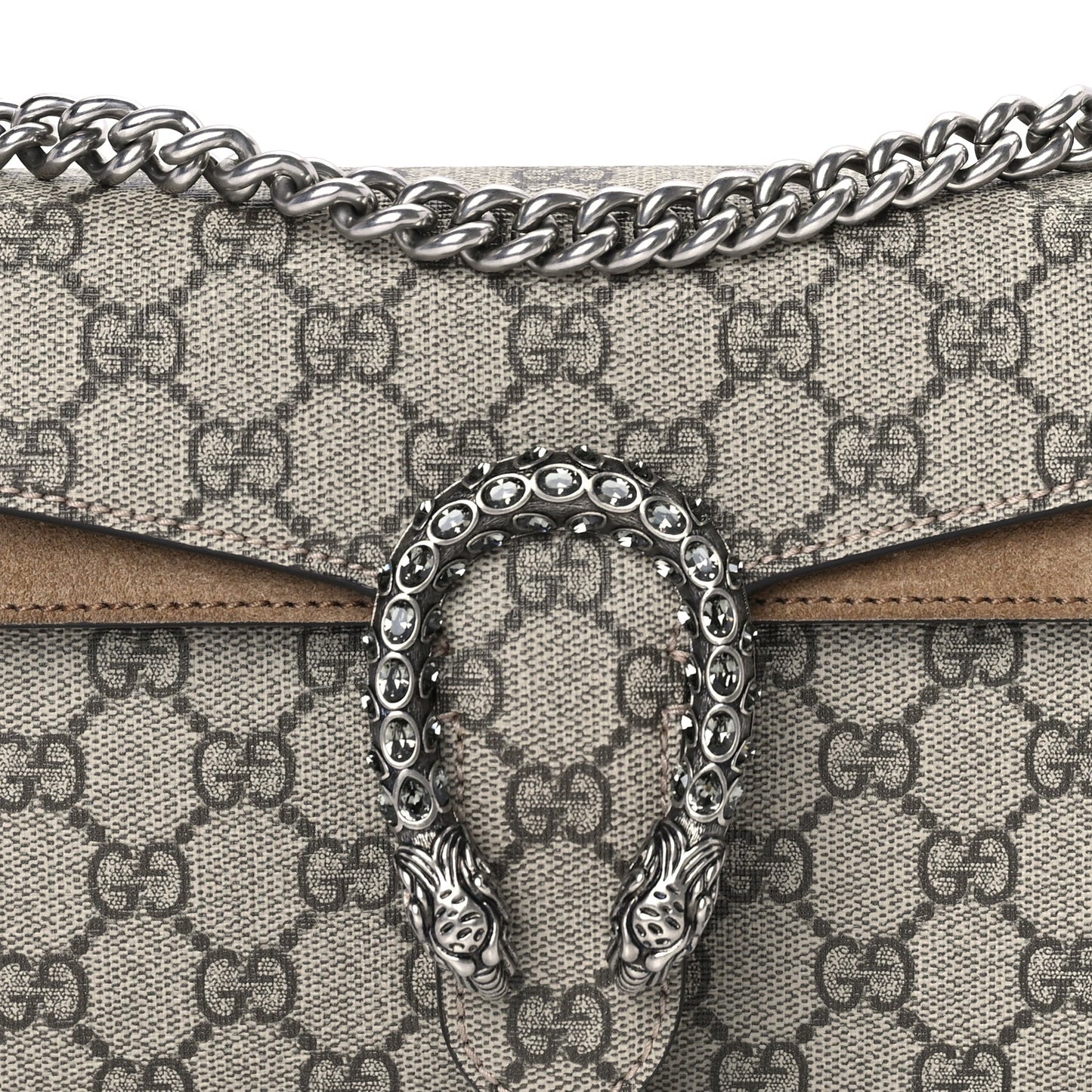 Gucci GG Supreme Monogram Small Dionysus Shoulder Bag Taupe