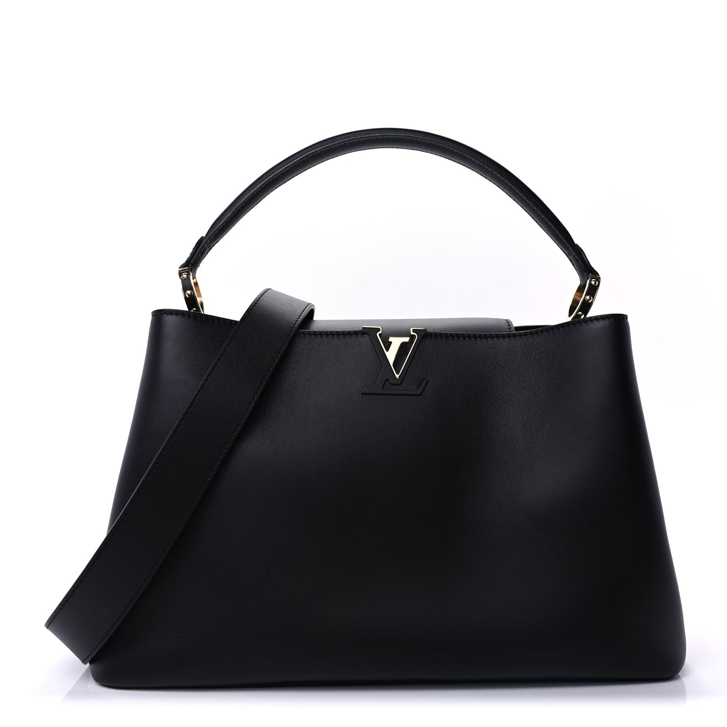 Louis Vuitton Smooth Calfskin Capucines GM Souple  Black