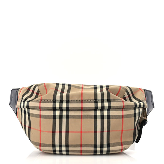 Burberry Nylon Vintage Check Medium Sonny Bum Bag Archive  Beige Black