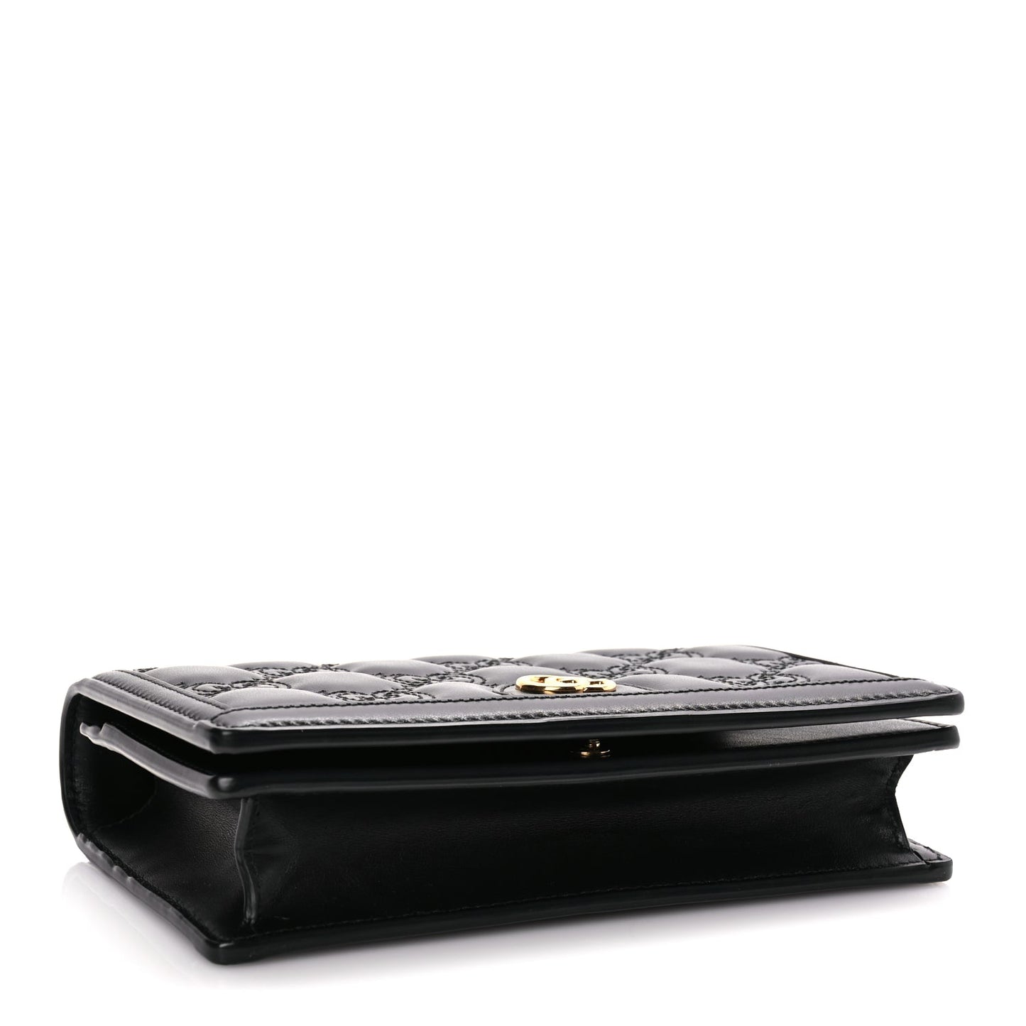 Gucci Calfskin GG Matelasse Chain Wallet Black