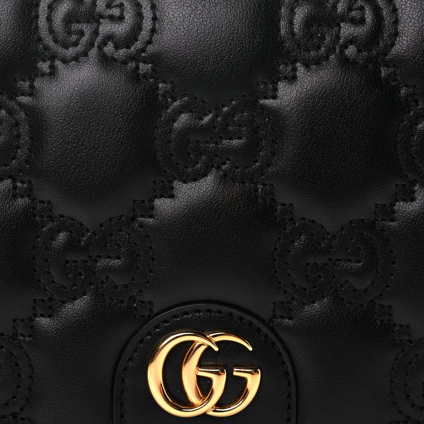 Gucci Calfskin GG Matelasse Chain Wallet Black
