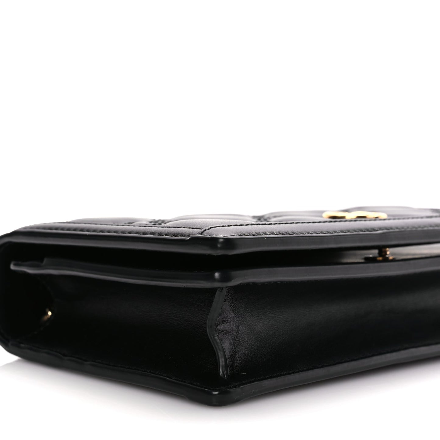 Gucci Calfskin GG Matelasse Chain Wallet Black