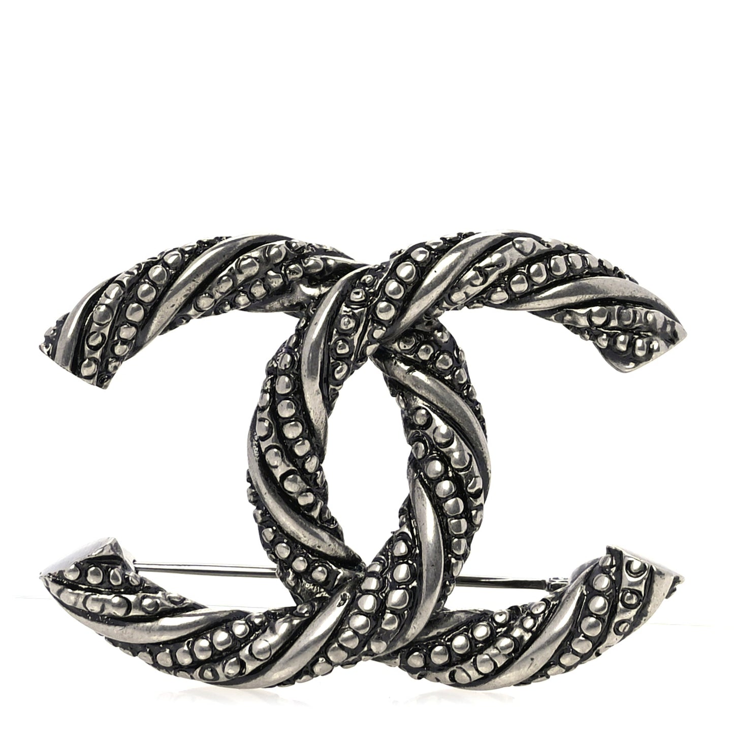 Chanel Ruthenium Twisted CC Brooch