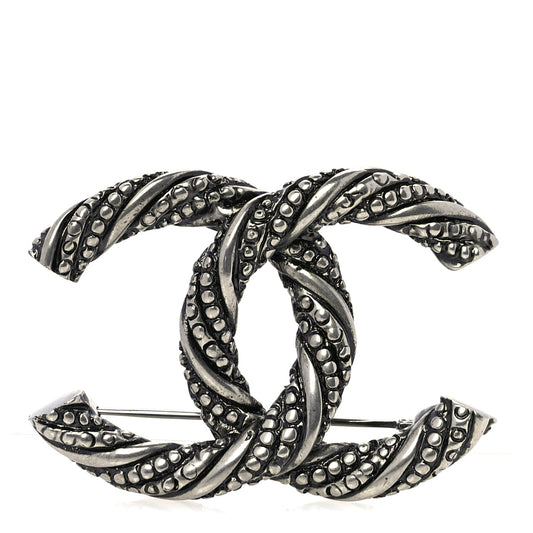 Chanel Ruthenium Twisted CC Brooch