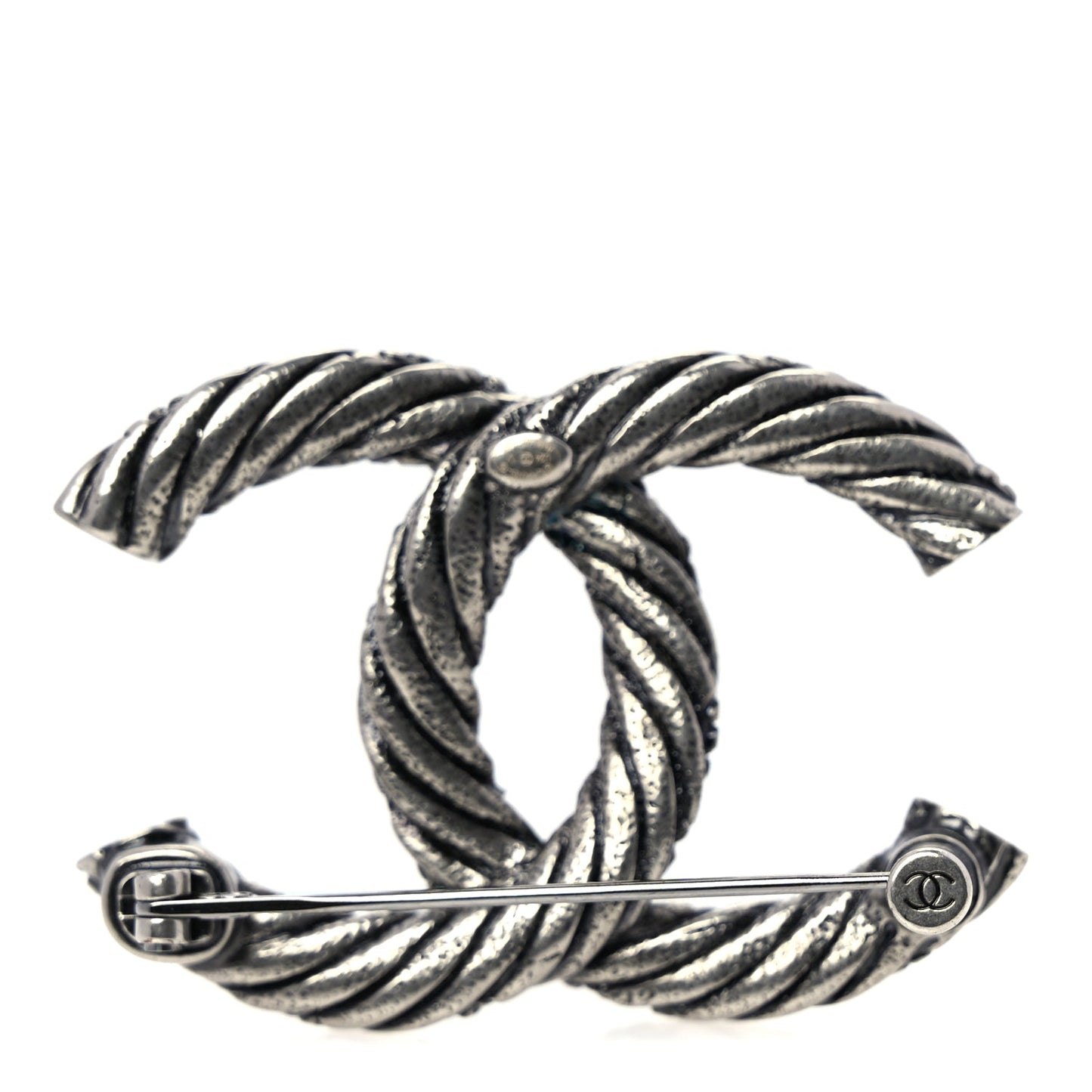Chanel Ruthenium Twisted CC Brooch