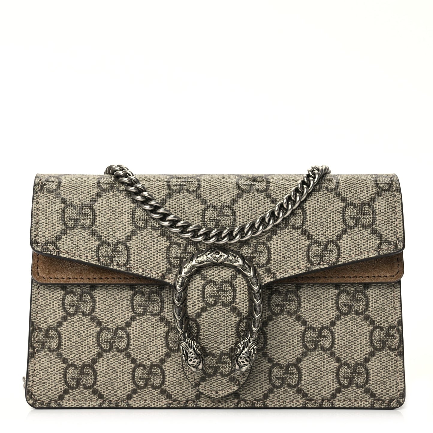 Gucci GG Supreme Monogram Super Mini Dionysus Shoulder Bag Taupe