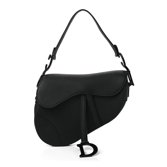 Christian Dior Ultra Matte Calfskin Saddle Bag Black