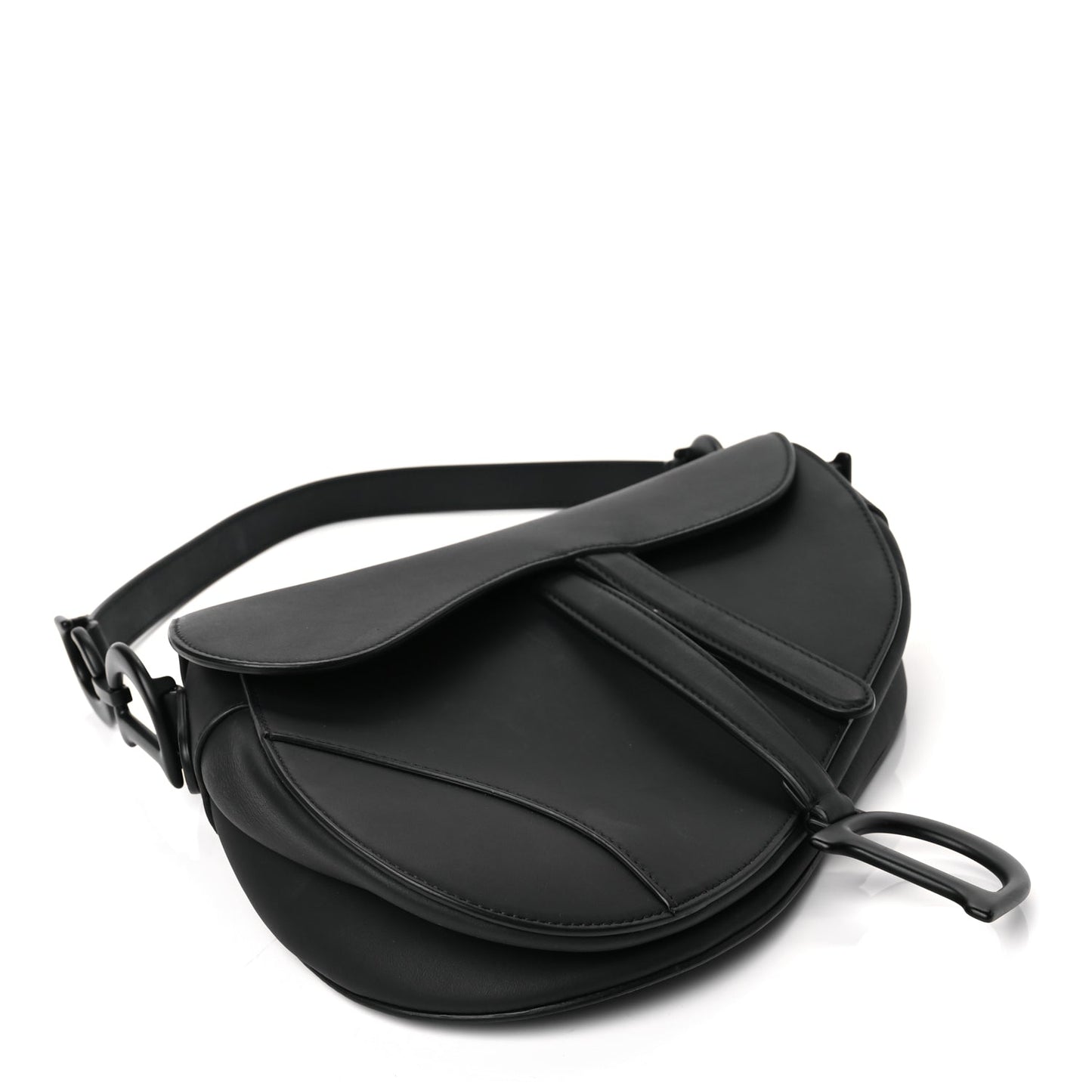 Christian Dior Ultra Matte Calfskin Saddle Bag Black