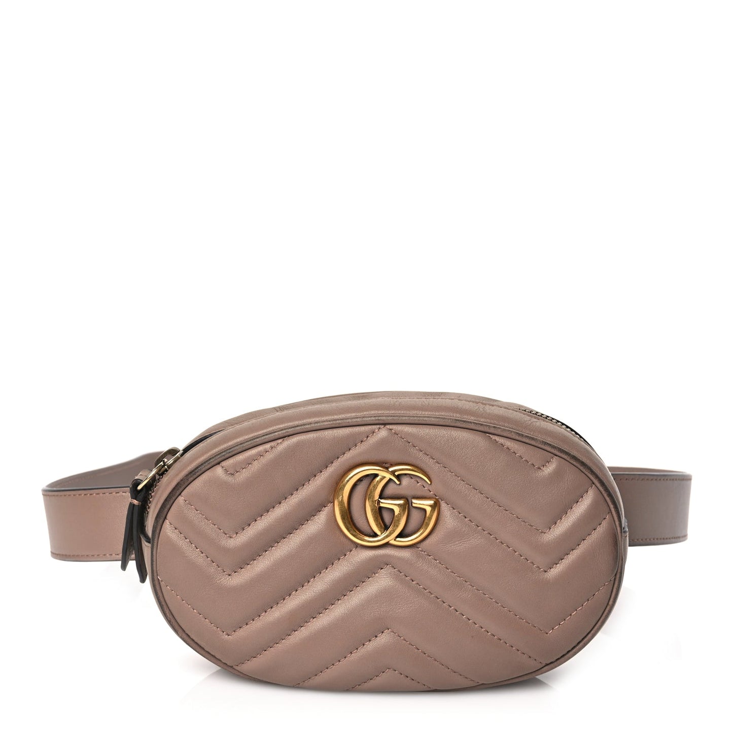 Gucci Calfskin Matelasse GG Marmont Belt Bag 85 34 Porcelain Rose