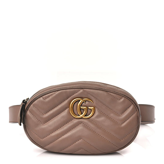 Gucci Calfskin Matelasse GG Marmont Belt Bag 85 34 Porcelain Rose