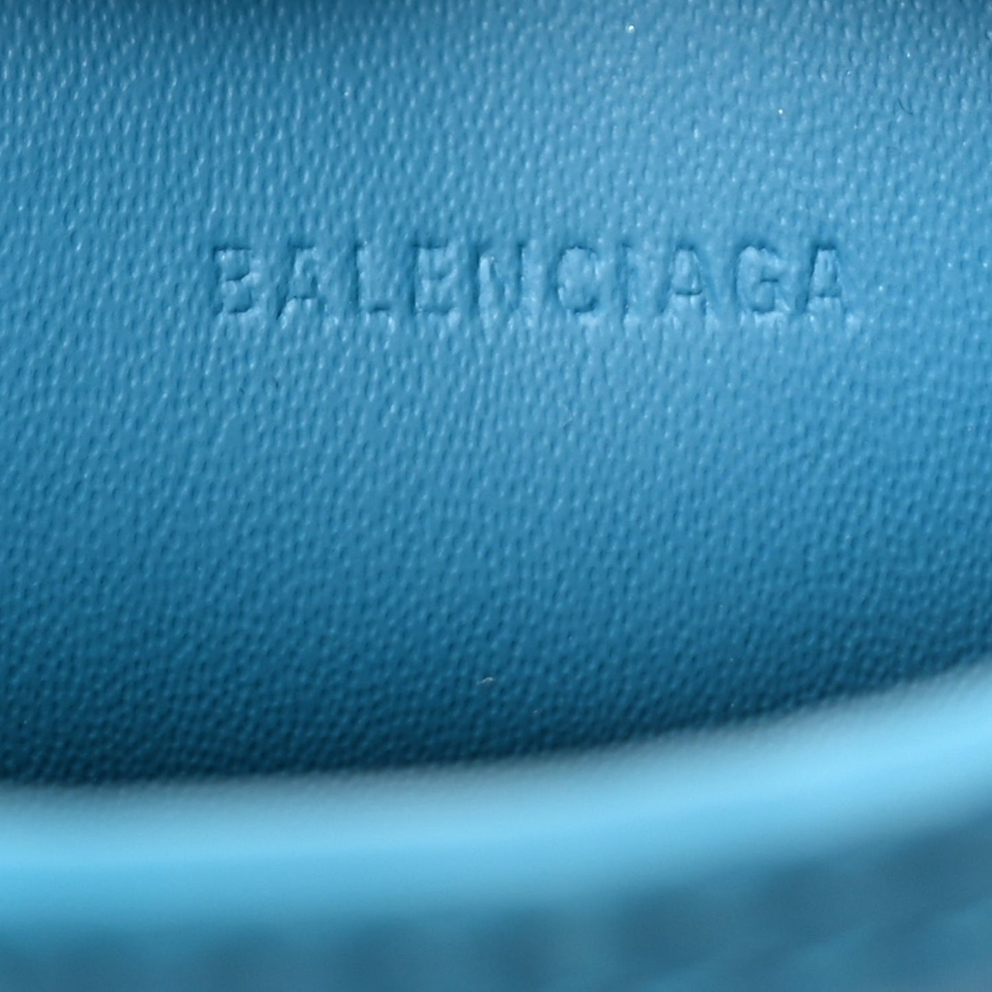 Balenciaga Extra Supple Calfskin Crocodile Embossed Neo Classic Silver Hardware Super Nano City Crossbody  Cyan