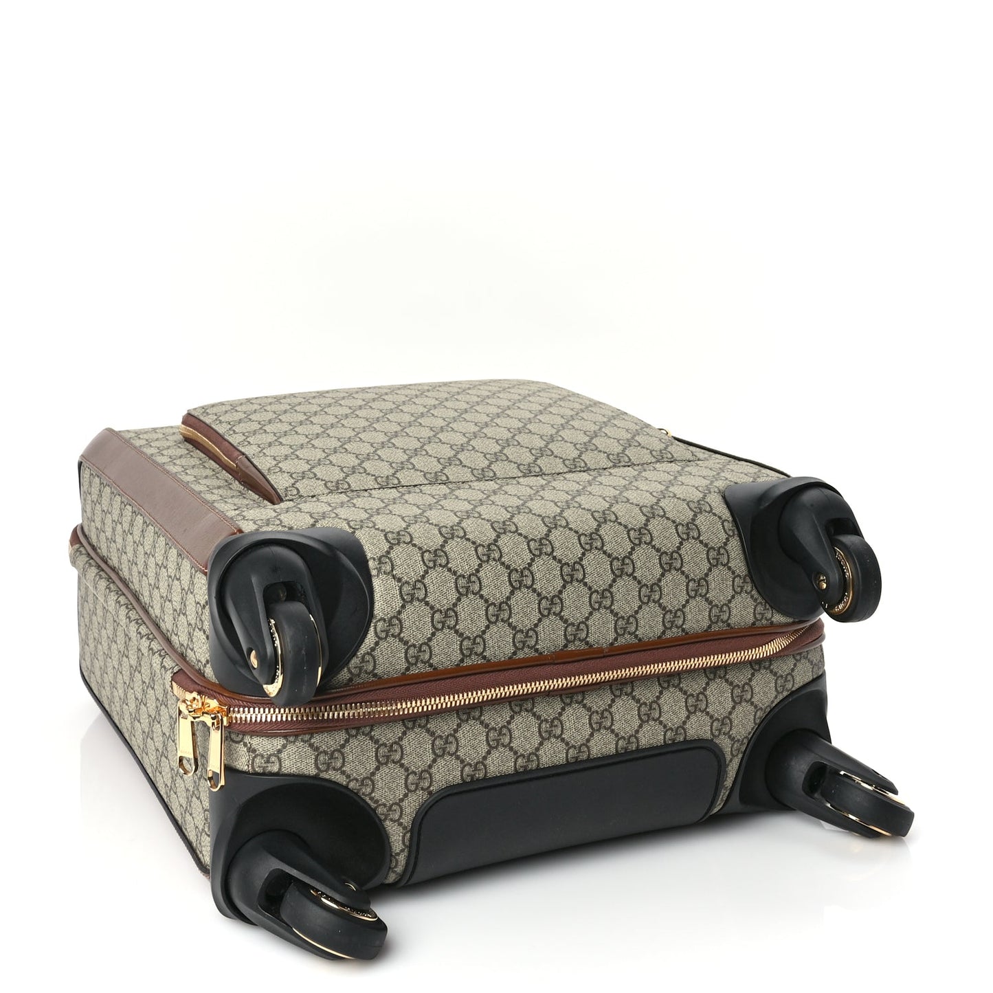 Gucci GG Supreme Monogram Azalea Calfskin Retro Interlocking G Carry On Trolley Brown Sugar