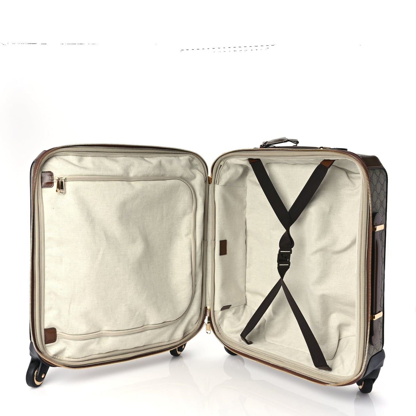Gucci GG Supreme Monogram Azalea Calfskin Retro Interlocking G Carry On Trolley Brown Sugar
