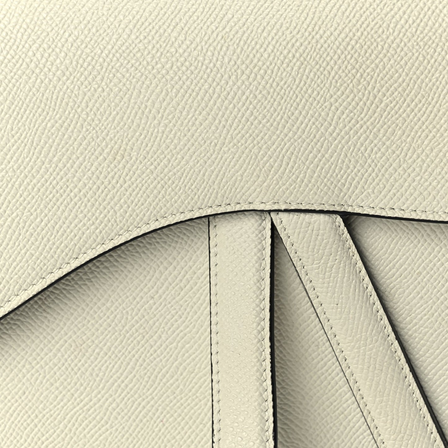 Christian Dior Grained Calfskin Saddle Bag With Strap Latte