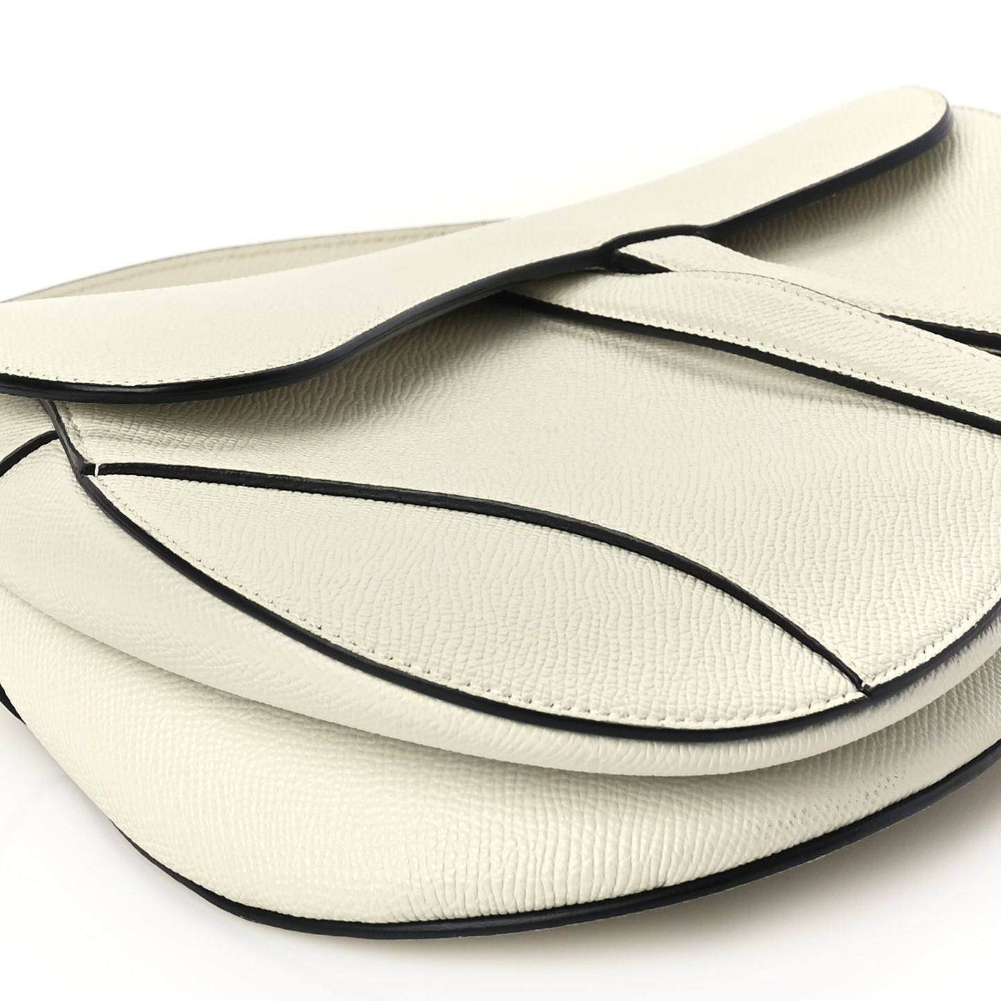 Christian Dior Grained Calfskin Saddle Bag With Strap Latte