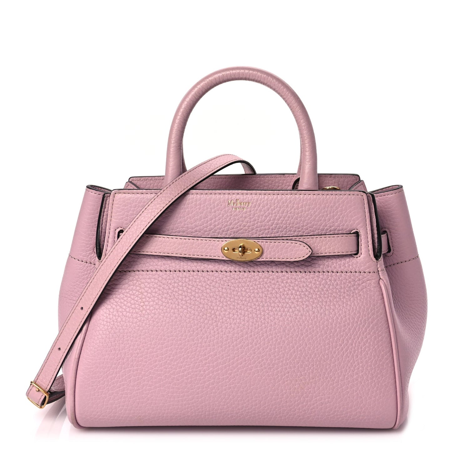 Mulberry Heavy Grain Calfskin Small Belted Bayswater Tote Powder Pink Powder Pink