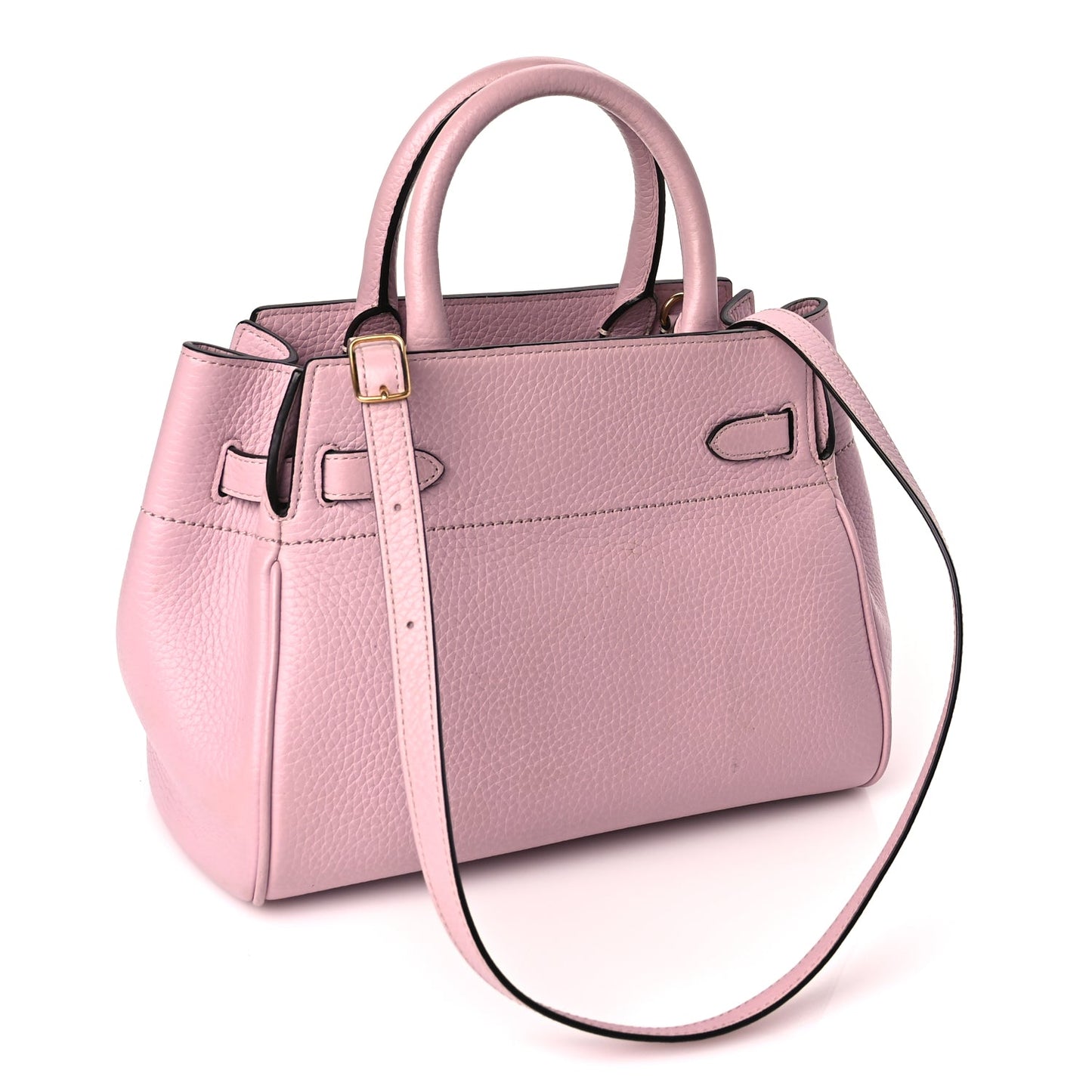 Mulberry Heavy Grain Calfskin Small Belted Bayswater Tote Powder Pink Powder Pink