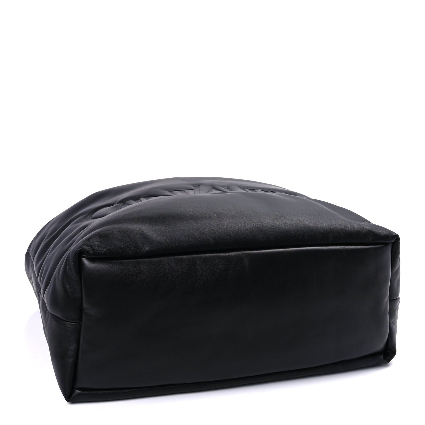 Saint Laurent Lambskin Wide Puffer Tote  Black
