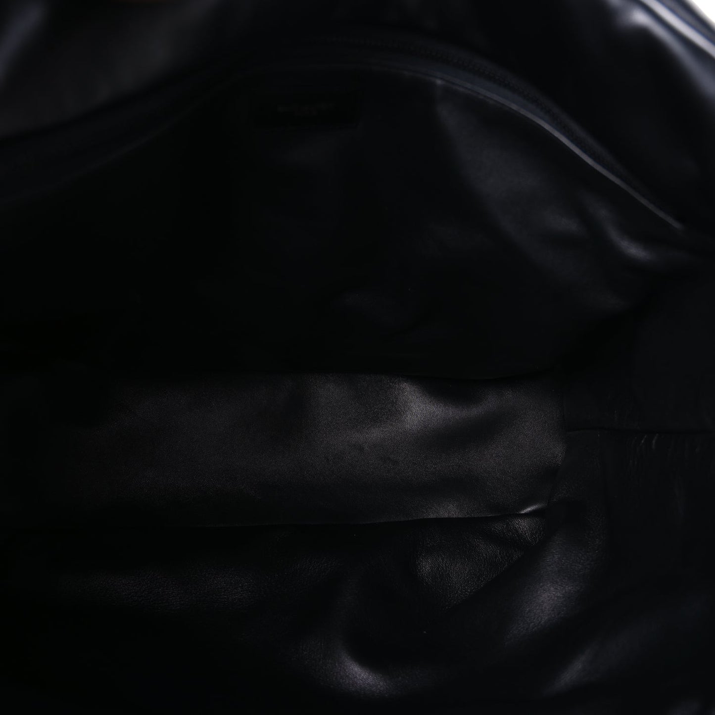 Saint Laurent Lambskin Wide Puffer Tote  Black
