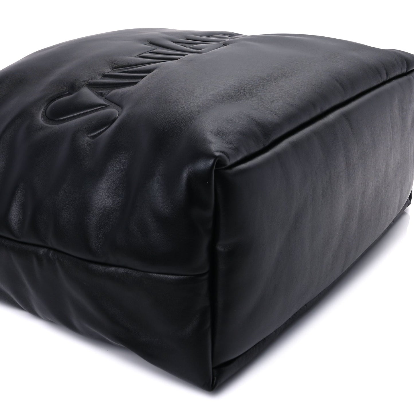 Saint Laurent Lambskin Wide Puffer Tote  Black