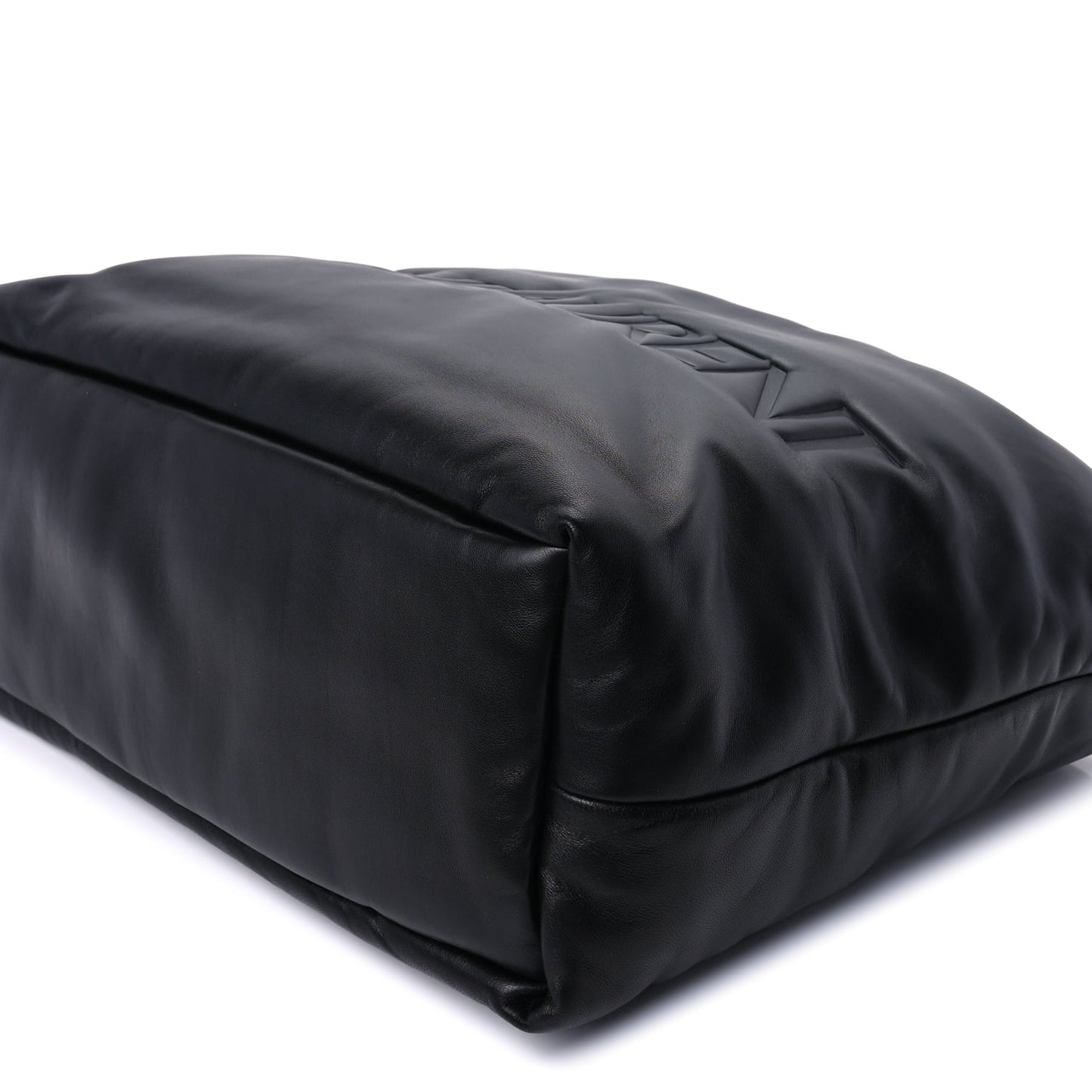 Saint Laurent Lambskin Wide Puffer Tote  Black