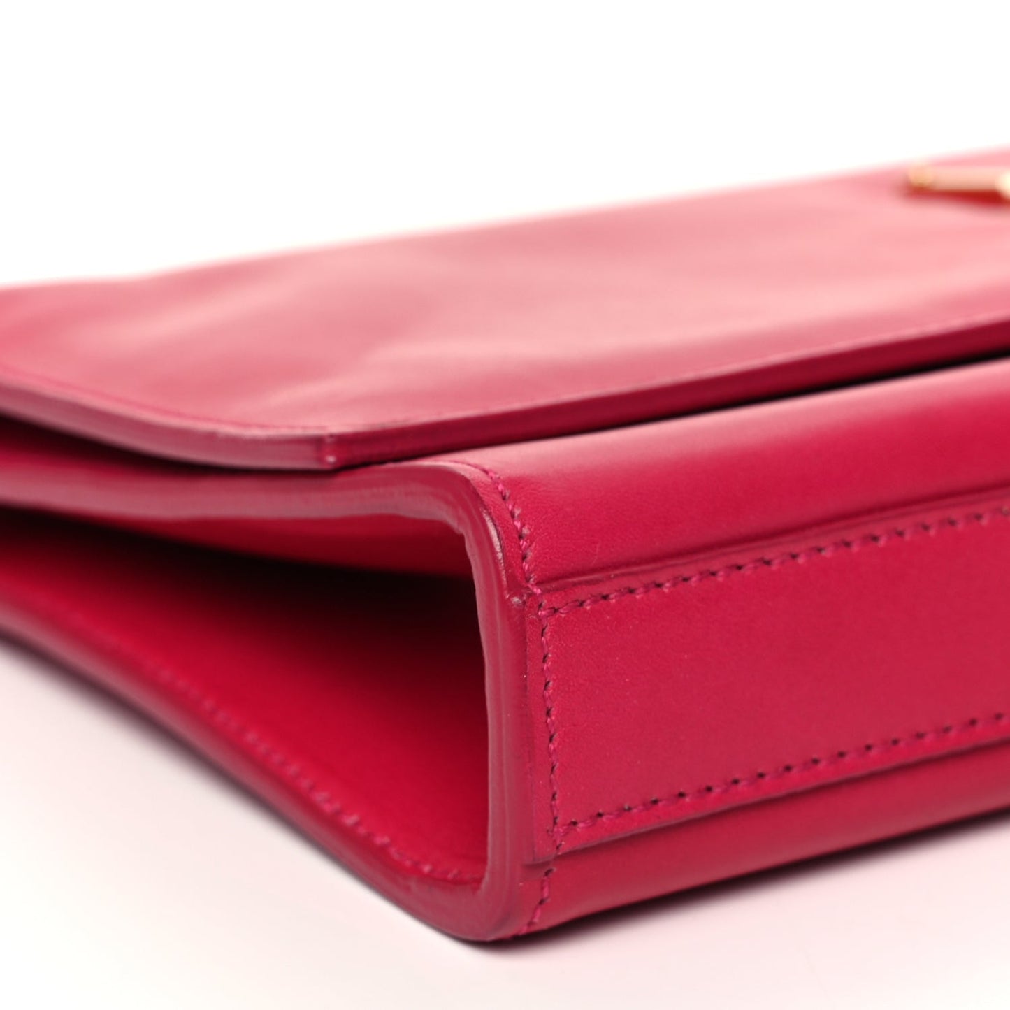 Saint Laurent Smooth Calfskin Classic Monogram Cassandre Clutch Lipstick Fuchsia