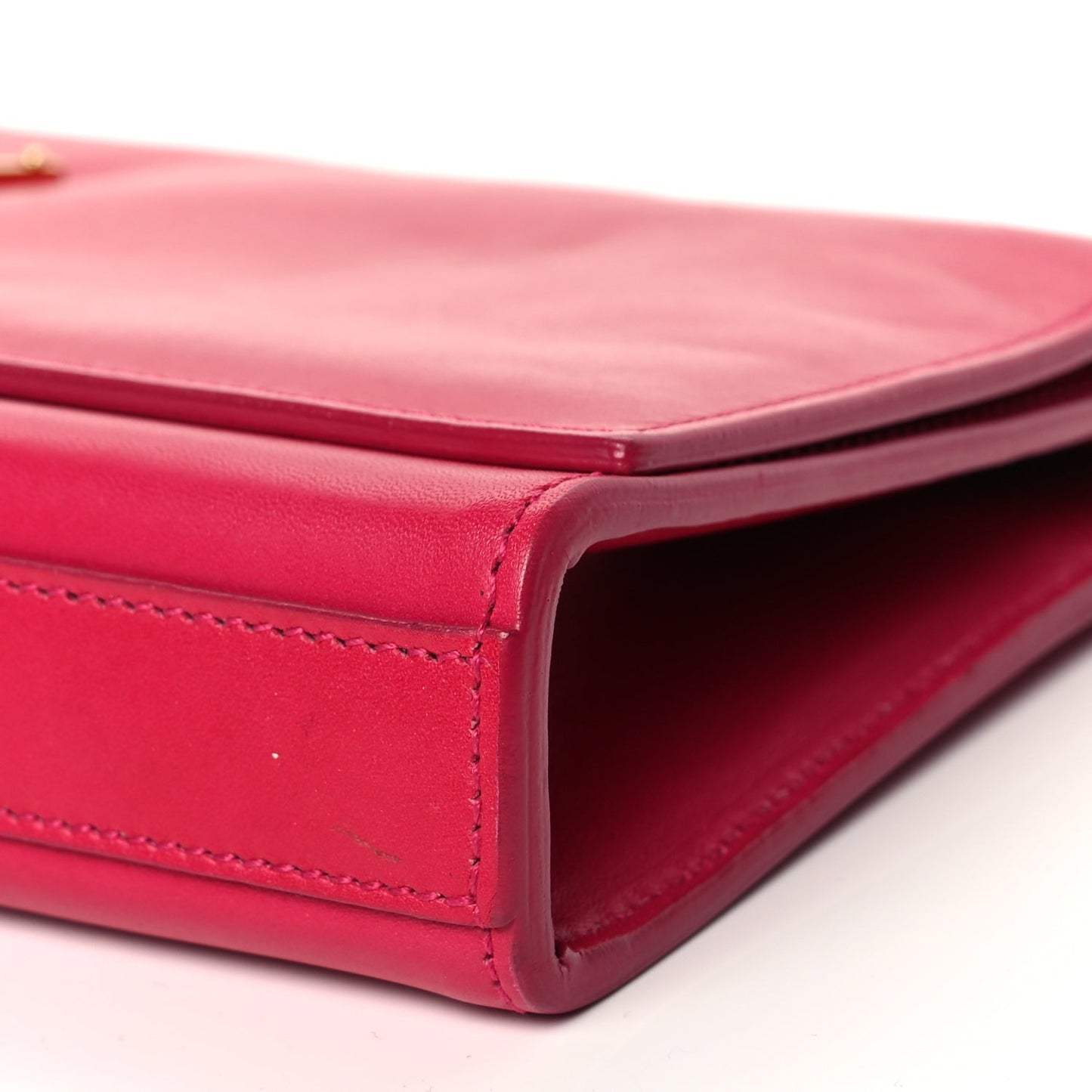 Saint Laurent Smooth Calfskin Classic Monogram Cassandre Clutch Lipstick Fuchsia