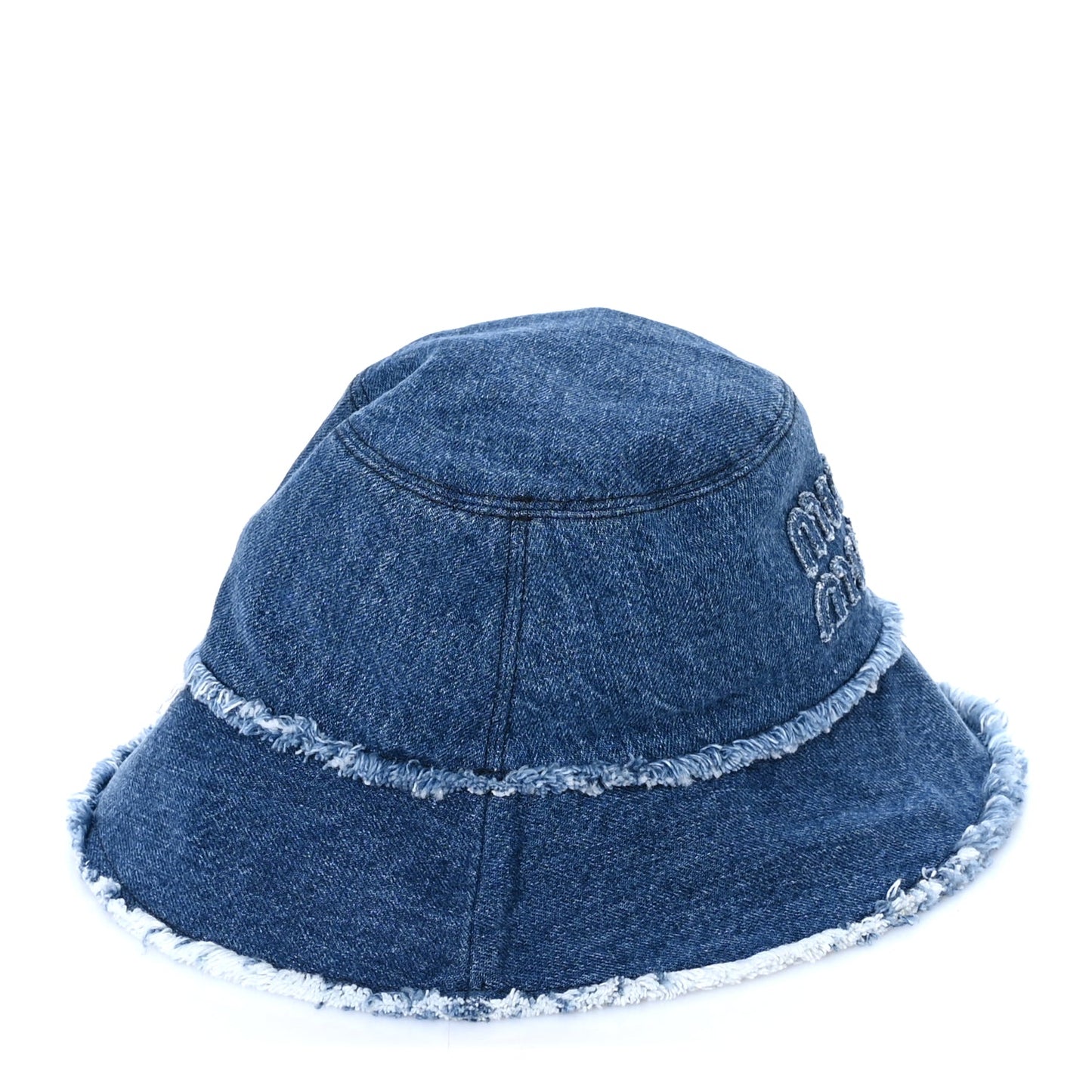 Miu Miu Denim Logo Bucket Hat S Blue