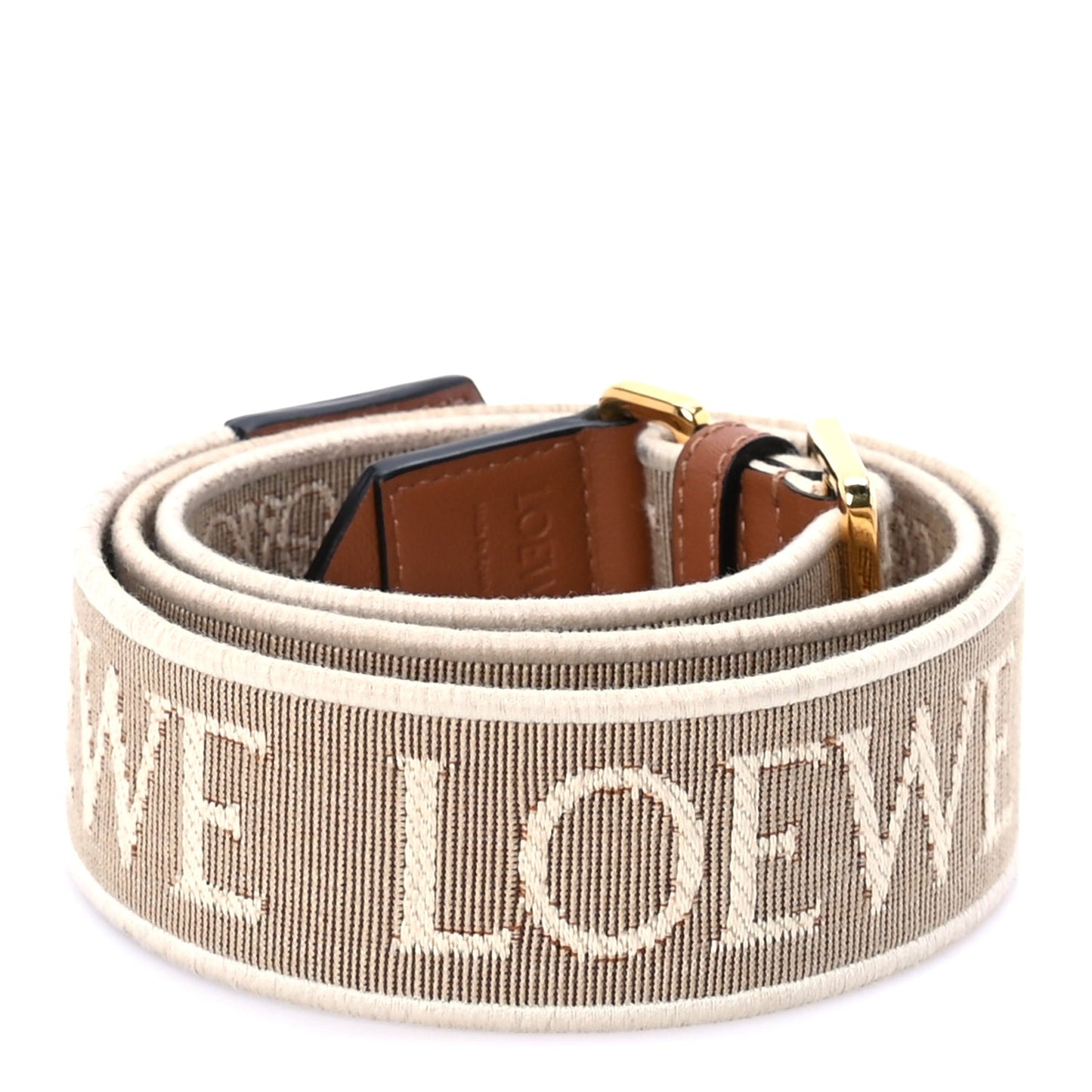 Loewe Calfskin Jacquard Anagram Strap Natural Tan