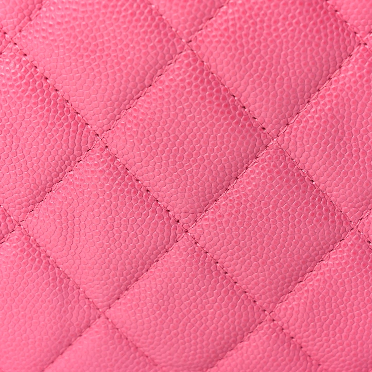 Chanel Caviar Quilted Medium Curvy Pouch Cosmetic Case Pink