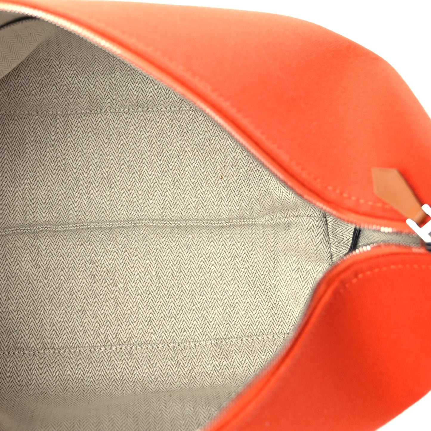 Hermes Canvas Large Bride-A-Brac Pouch Orange Feu Burgundy