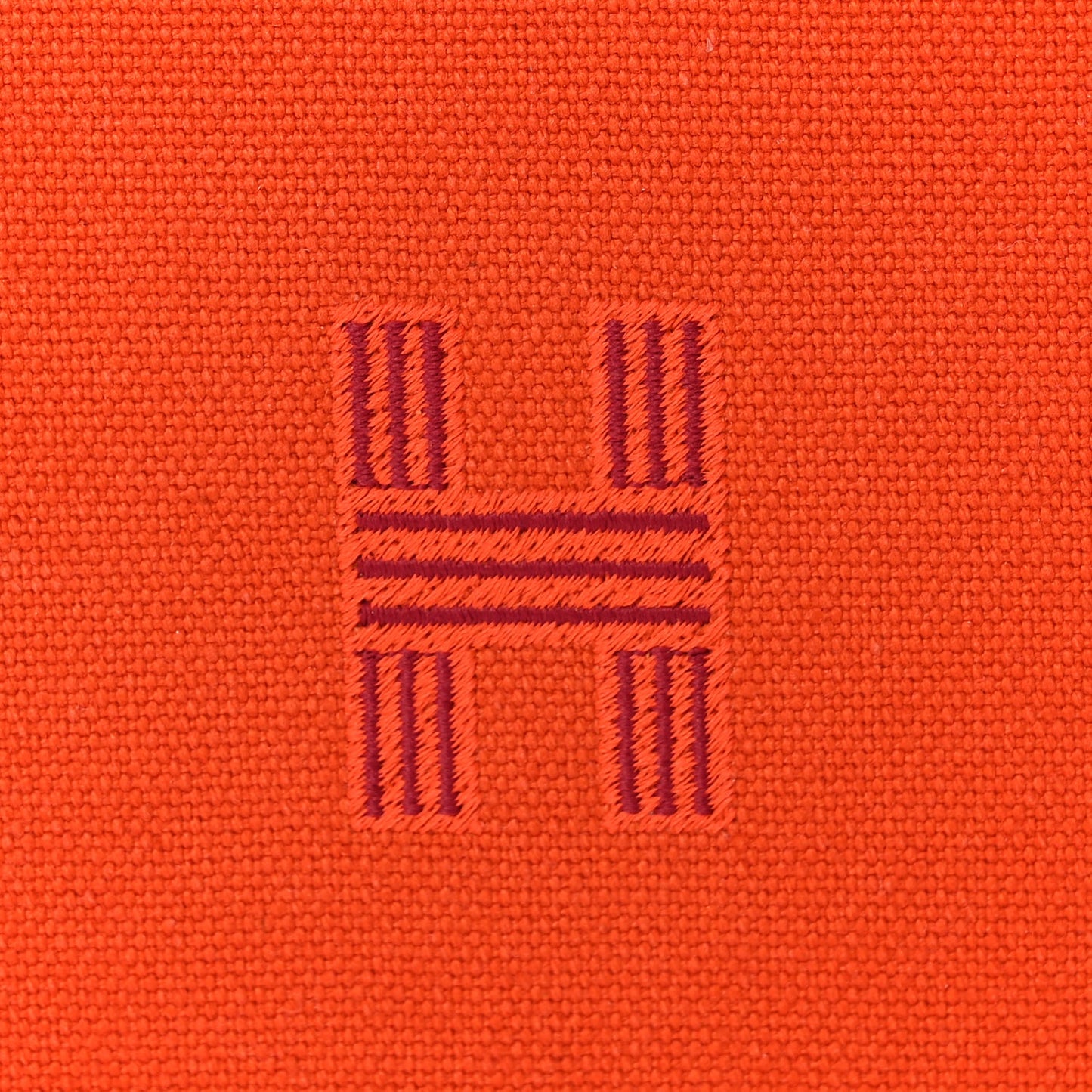 Hermes Canvas Large Bride-A-Brac Pouch Orange Feu Burgundy