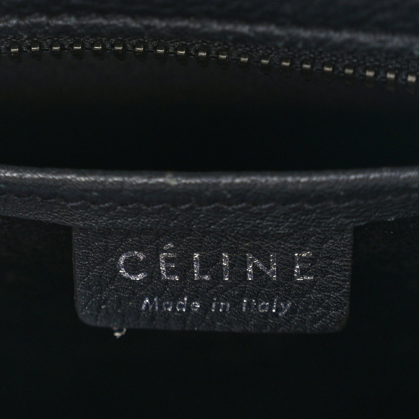 Celine Drummed Calfskin Nano Luggage Black
