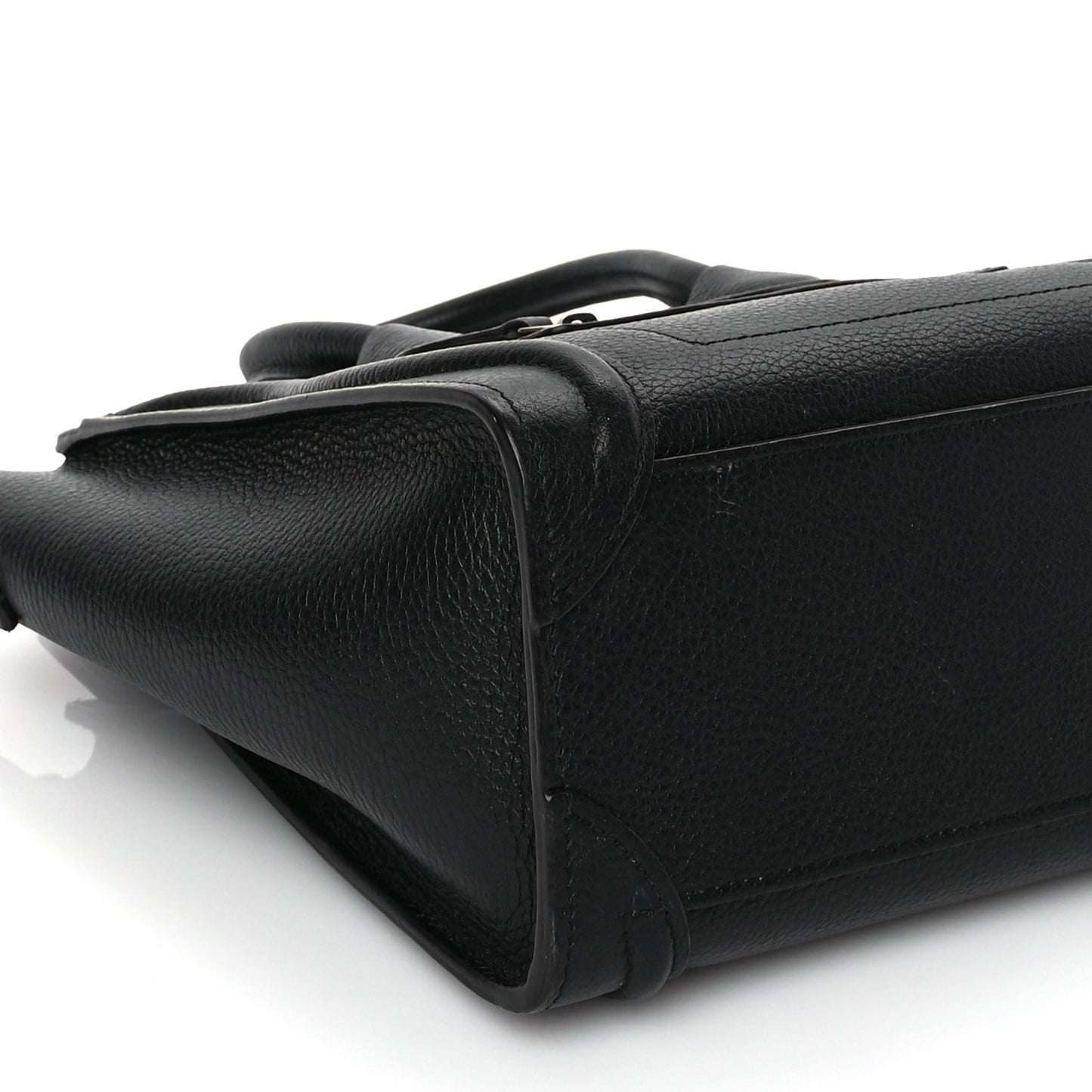 Celine Drummed Calfskin Nano Luggage Black