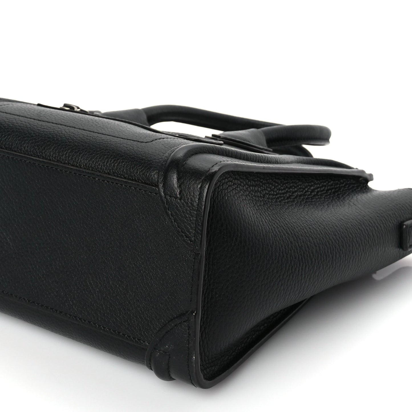 Celine Drummed Calfskin Nano Luggage Black