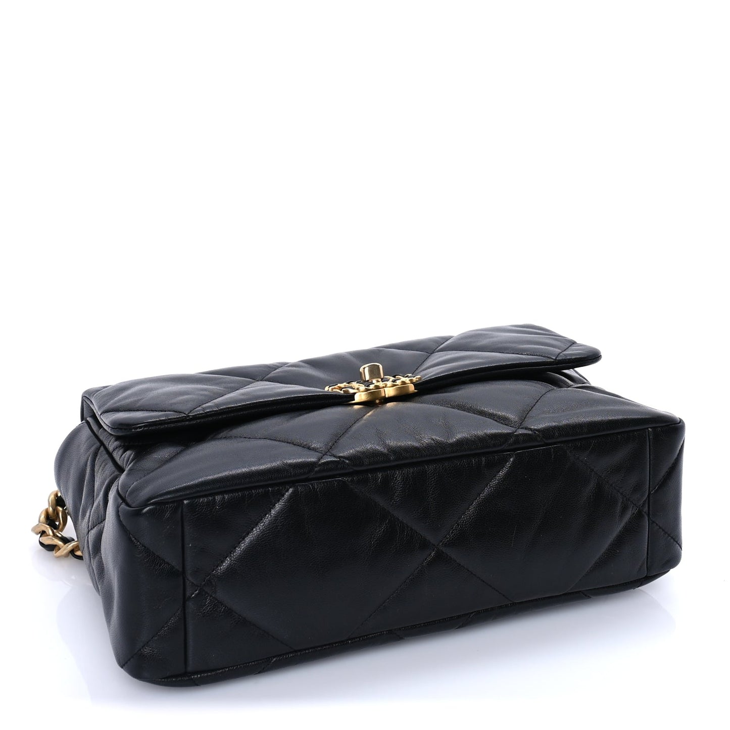 Chanel Goatskin Quilted Large Chanel 19 Flap Black