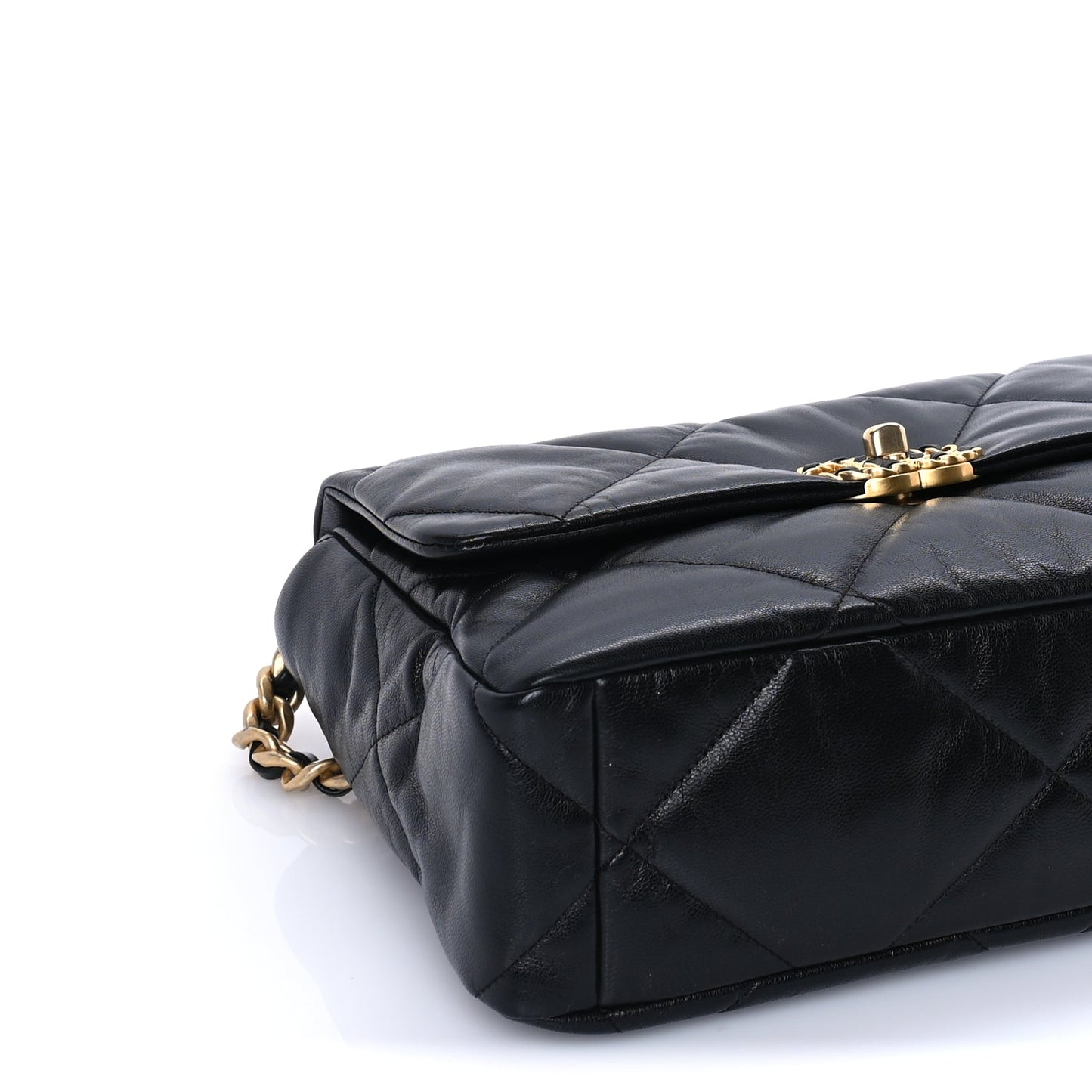 Chanel Goatskin Quilted Large Chanel 19 Flap Black