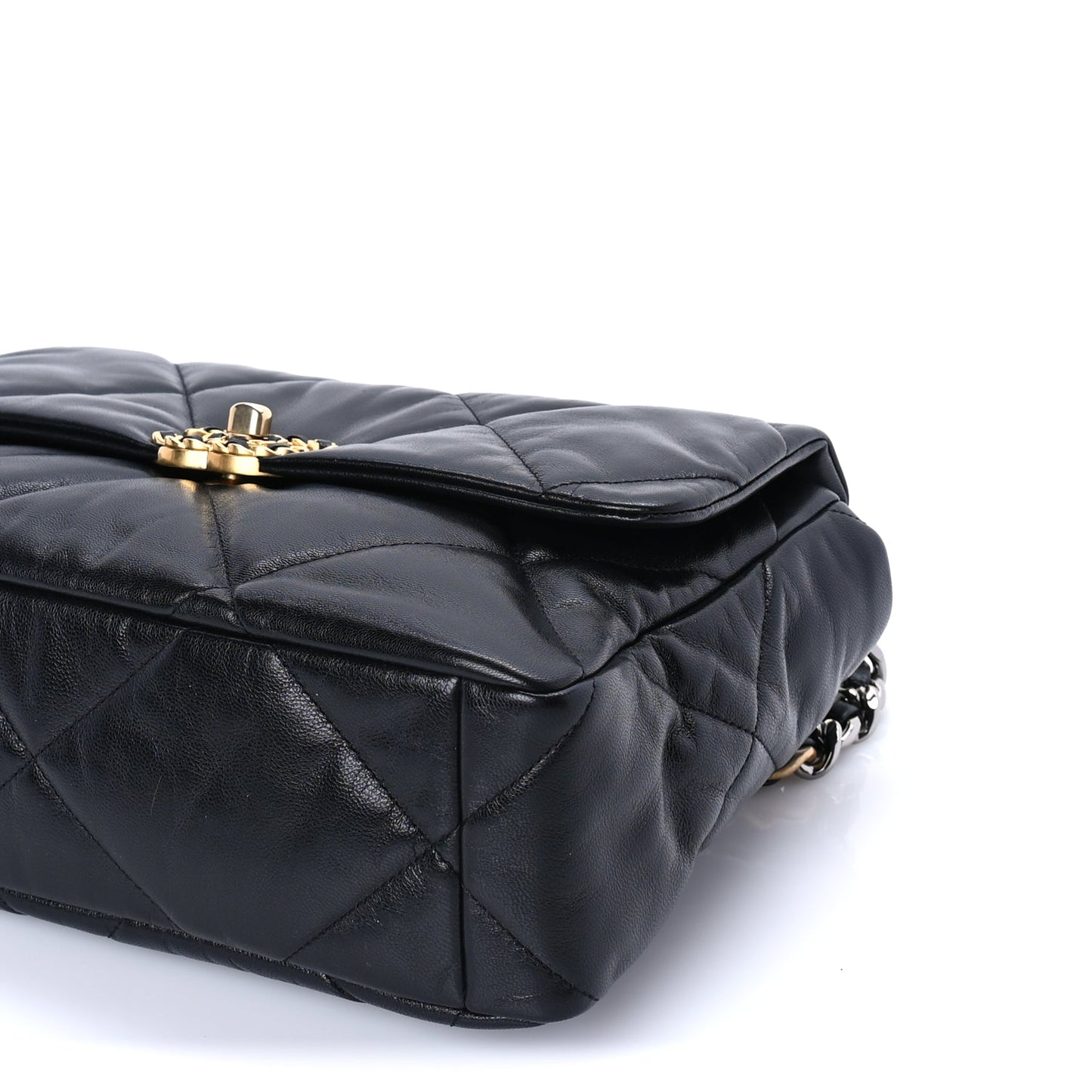 Chanel Goatskin Quilted Large Chanel 19 Flap Black