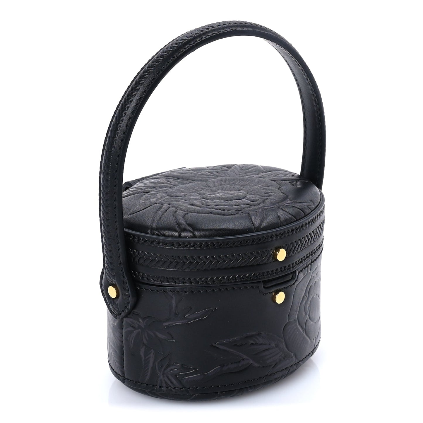 Christian Dior Calfskin Embossed Jardin Botanique Micro Vanity Case Black