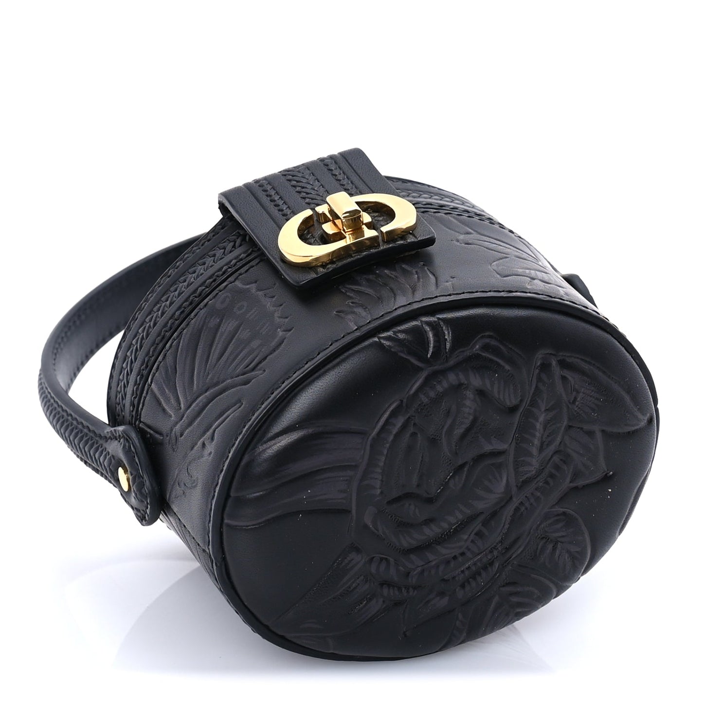 Christian Dior Calfskin Embossed Jardin Botanique Micro Vanity Case Black