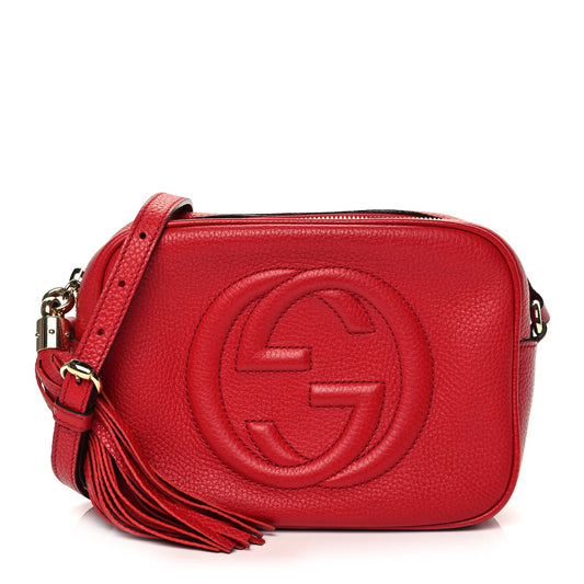 Gucci Pebbled Calfskin Small Soho Disco Bag Vibrant Red Vibrant Red