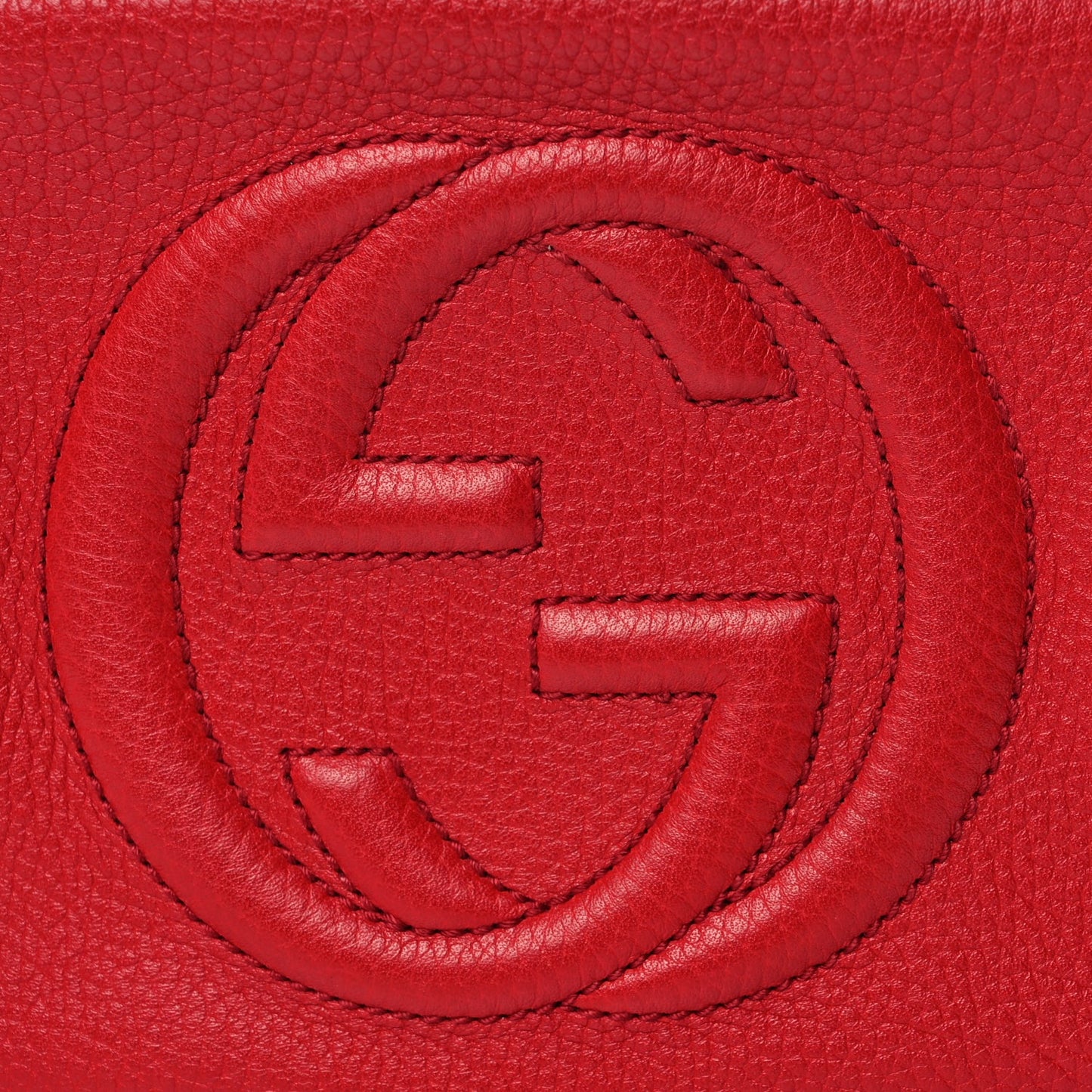 Gucci Pebbled Calfskin Small Soho Disco Bag Vibrant Red Vibrant Red