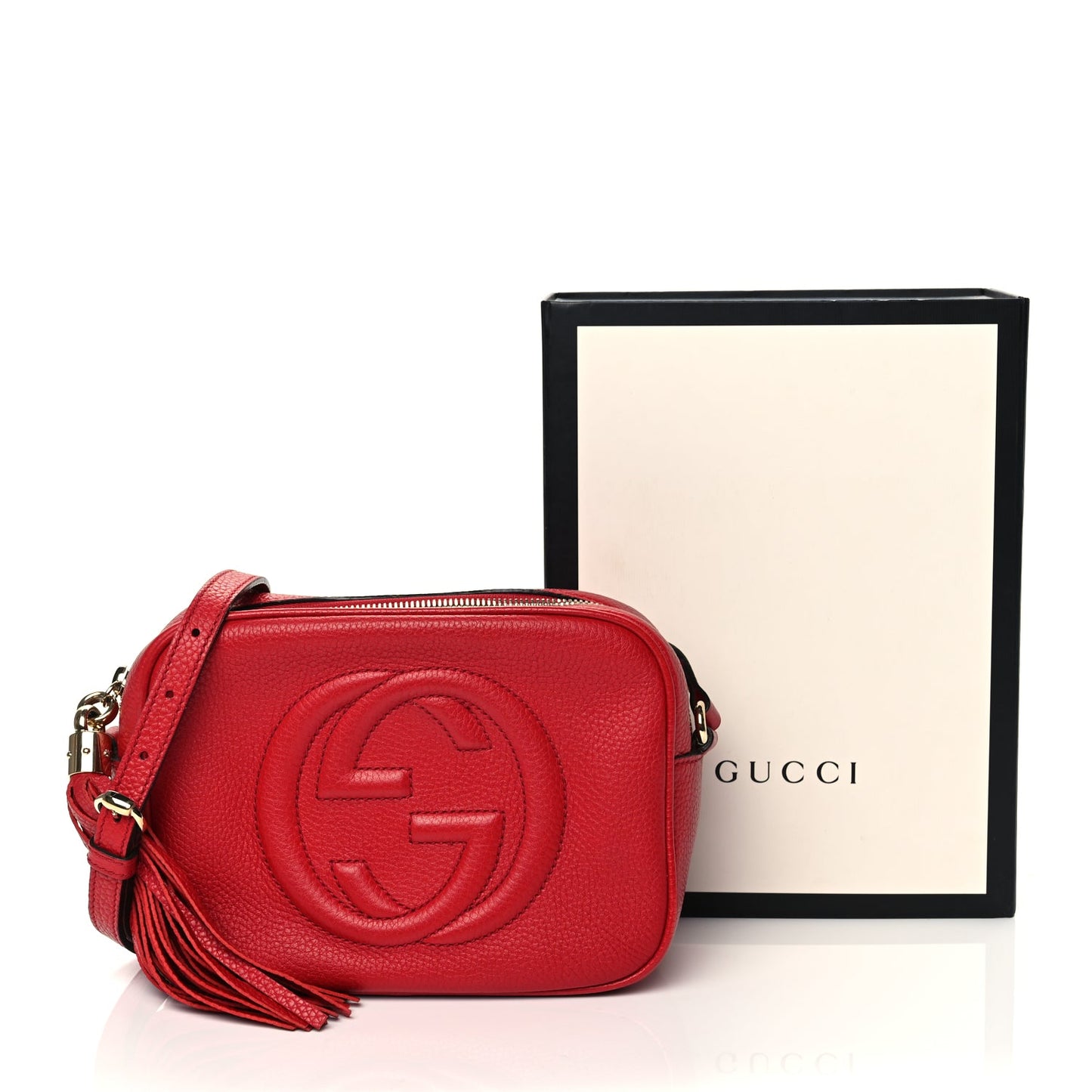 Gucci Pebbled Calfskin Small Soho Disco Bag Vibrant Red Vibrant Red