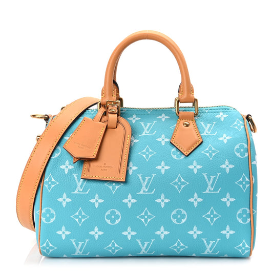Louis Vuitton Calfskin Monogram Speedy P9 Bandouliere 25 Turquoise