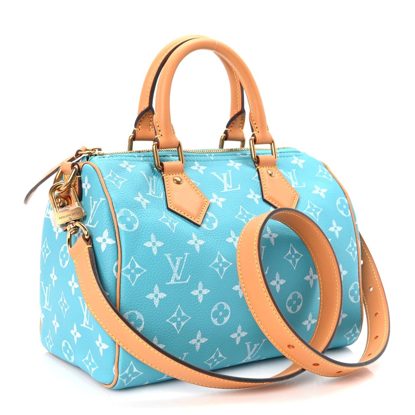 Louis Vuitton Calfskin Monogram Speedy P9 Bandouliere 25 Turquoise
