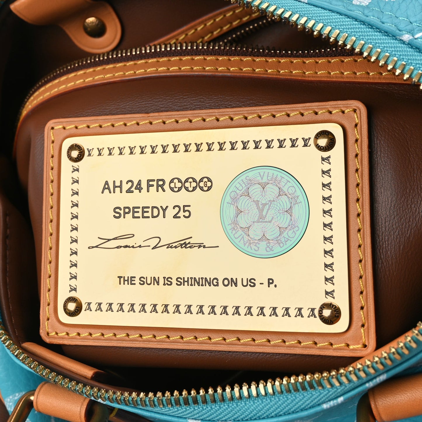 Louis Vuitton Calfskin Monogram Speedy P9 Bandouliere 25 Turquoise