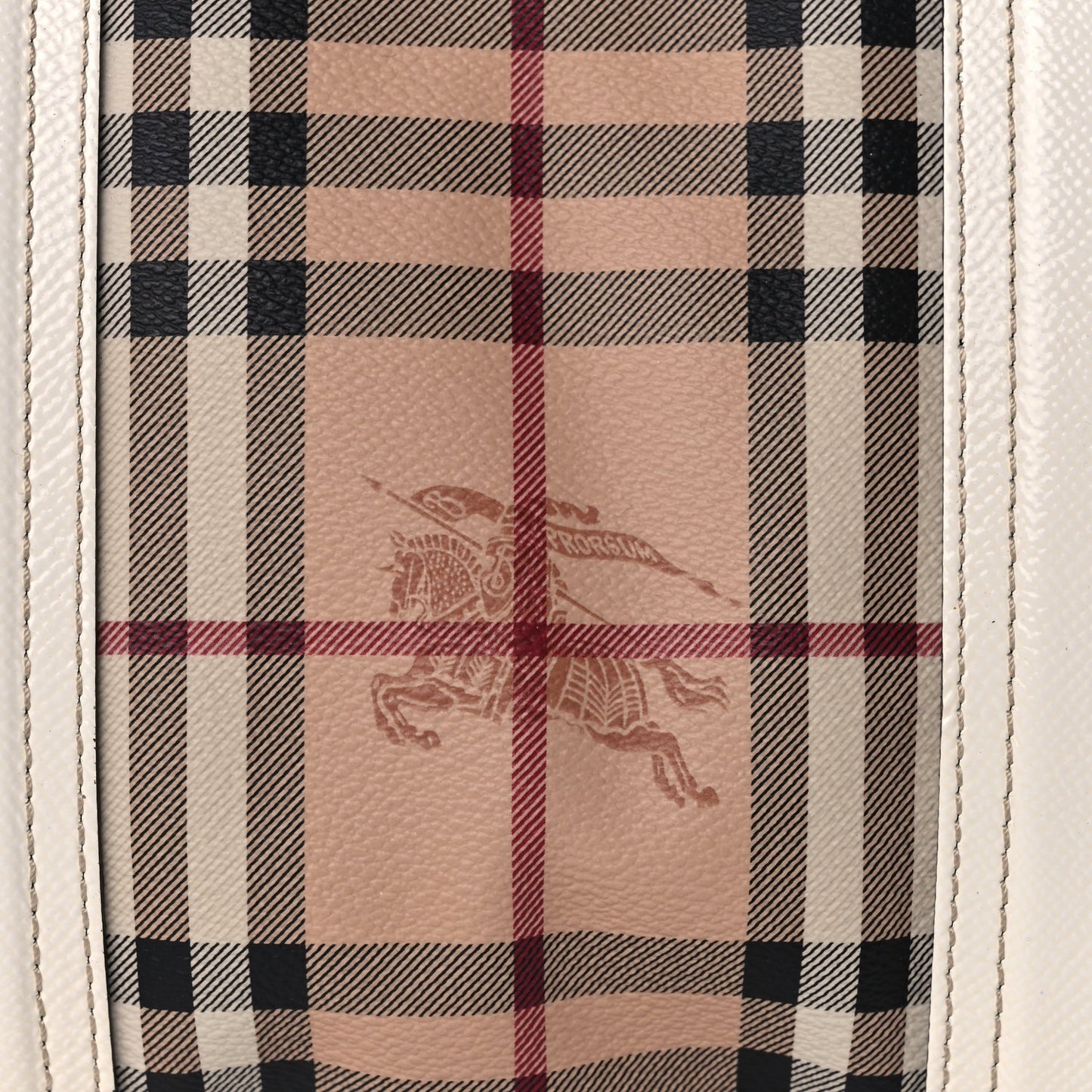 Burberry Haymarket Check Medium Minford Portrait Tote White