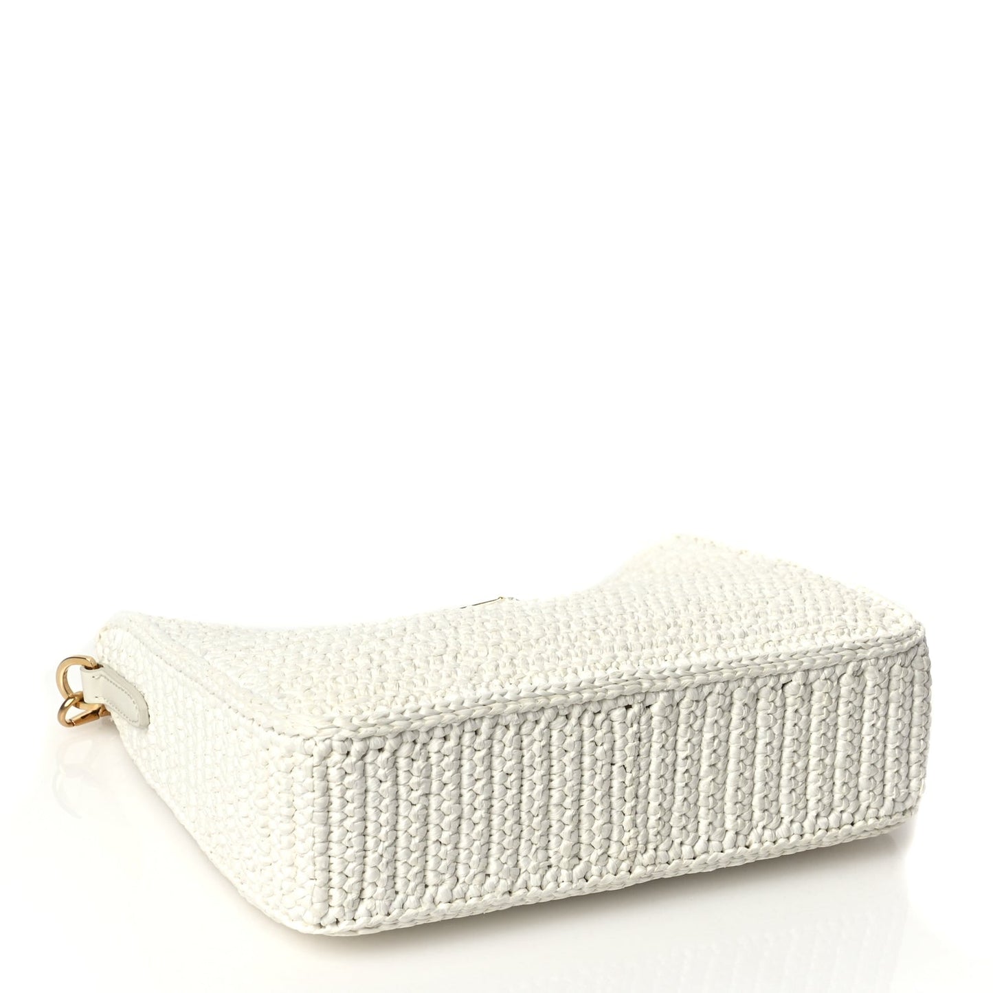 Prada Yarn Raffia Effect Crochet Re-Edition 2005 Shoulder Bag White