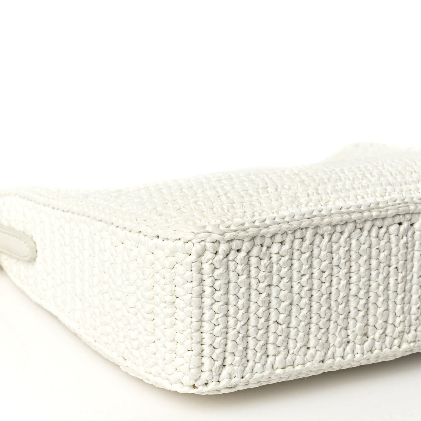 Prada Yarn Raffia Effect Crochet Re-Edition 2005 Shoulder Bag White